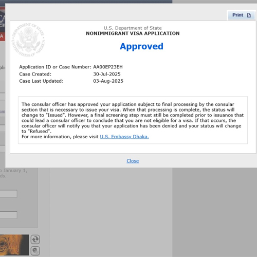 Successful applicant MD ABDUR RAZZAK KHAN